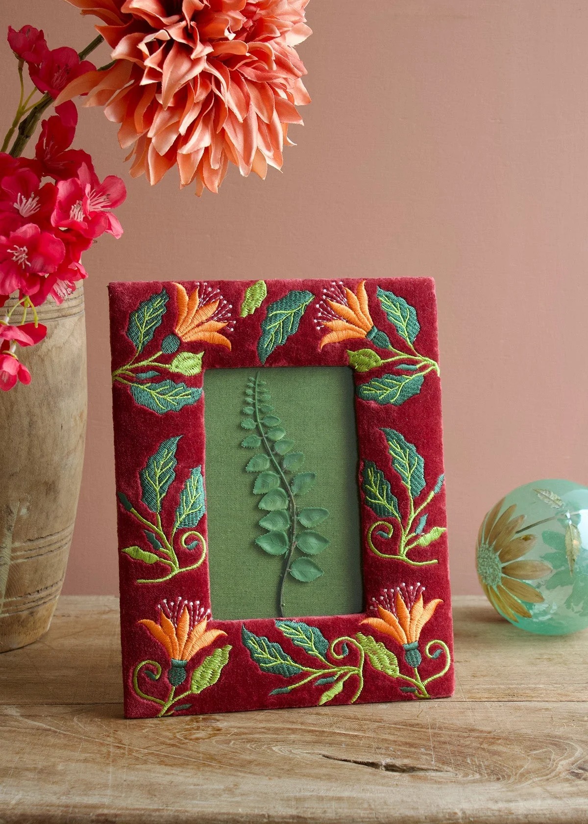 Folk Floral Fotolijst Burgundy