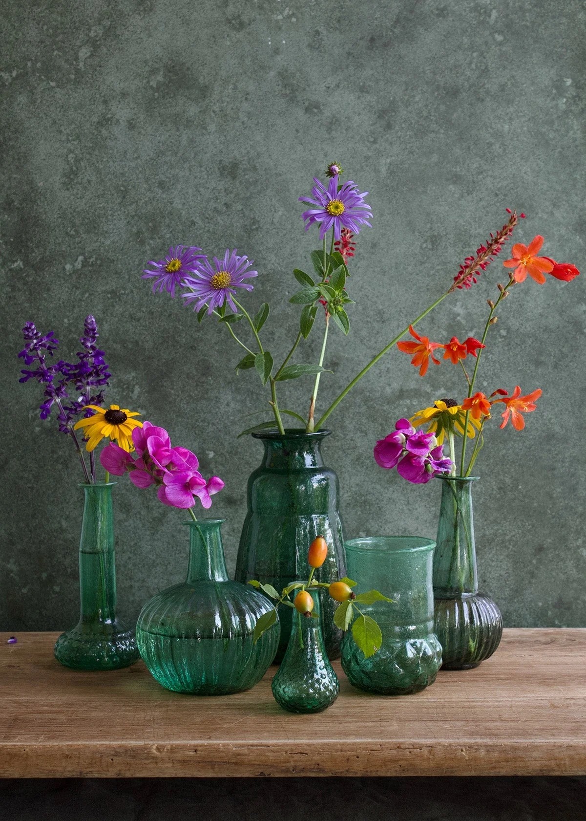 Vaasje groen gerecycled glas - Afbeelding 2