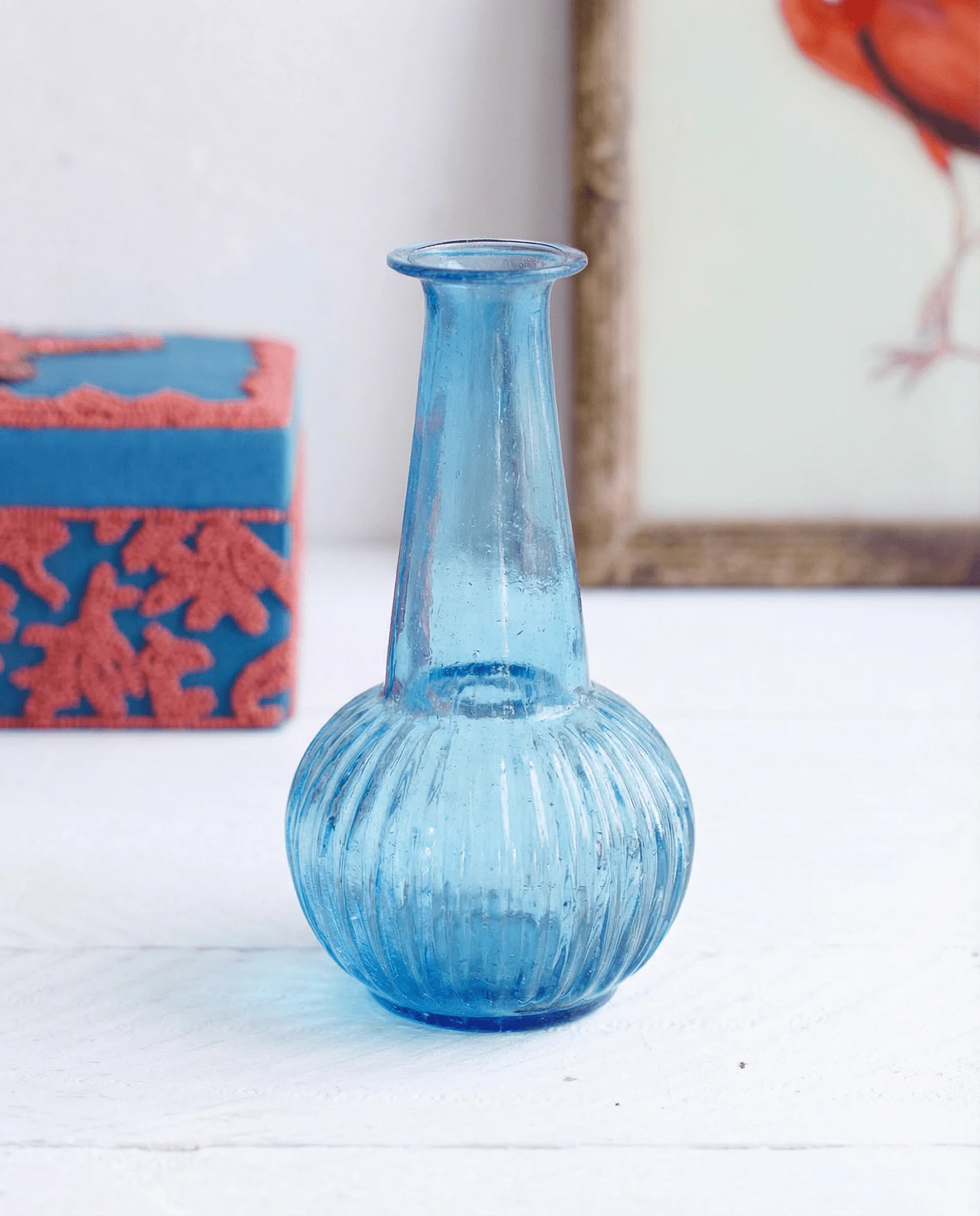 Vaasje lichtblauw glas - Afbeelding 4